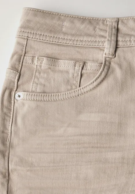 Hose im Washed-Look light hazel beige