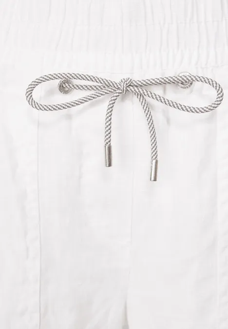 Leinenhose im Casual Fit White