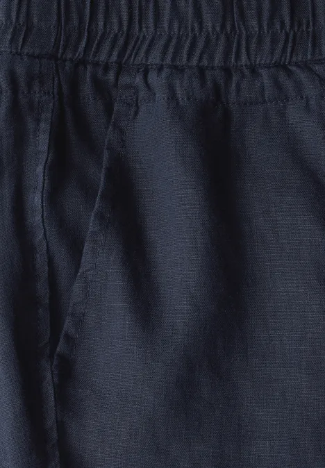 Leinenhose im Casual Fit universal blue