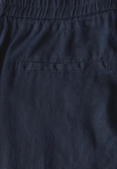 Leinenhose im Casual Fit universal blue