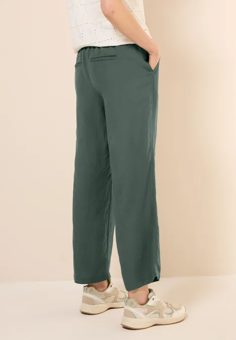 Wide Leg Hose aus Leinenmix balmy khaki