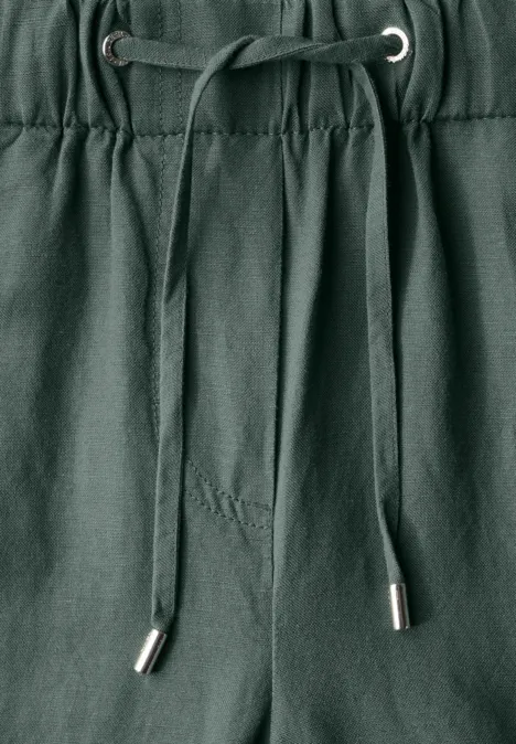 Wide Leg Hose aus Leinenmix balmy khaki
