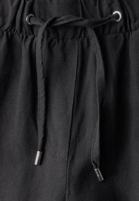 Wide Leg Hose aus Leinenmix volcanic grey