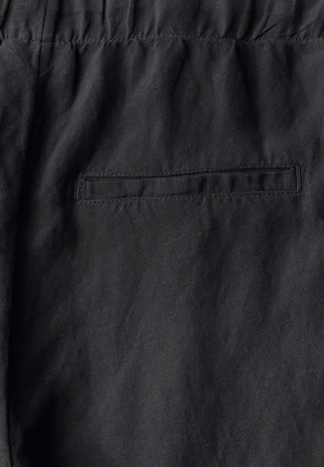 Wide Leg Hose aus Leinenmix volcanic grey