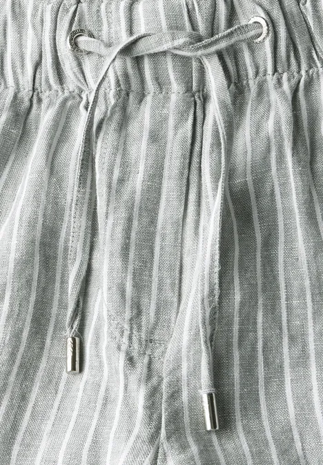 Wide Leg Leinenhose chambray balmy khaki