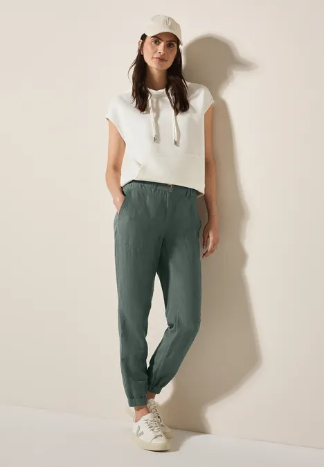 Leinenmix-Hose im Cargo-Look balmy khaki