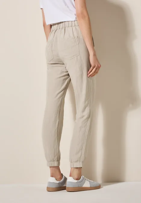 Leinenmix-Hose im Cargo-Look pumice beige