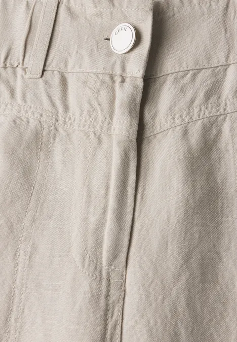 Leinenmix-Hose im Cargo-Look pumice beige