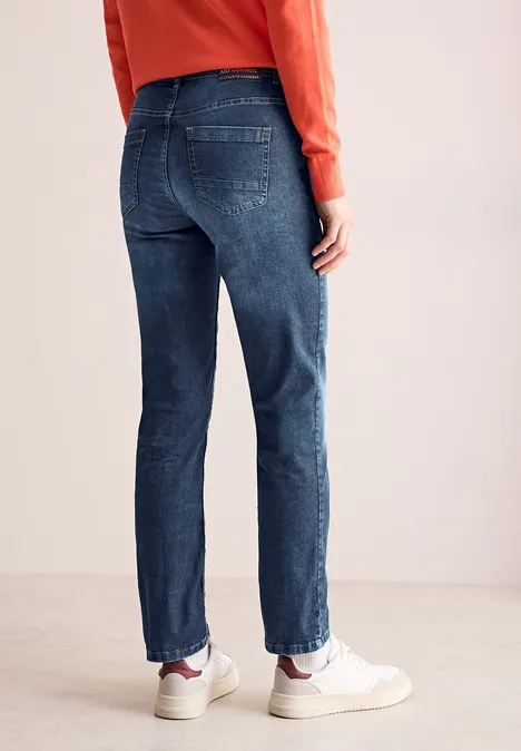 Straight Leg Jeans mid blue used wash