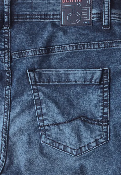 3/4 Jeans mid blue used wash