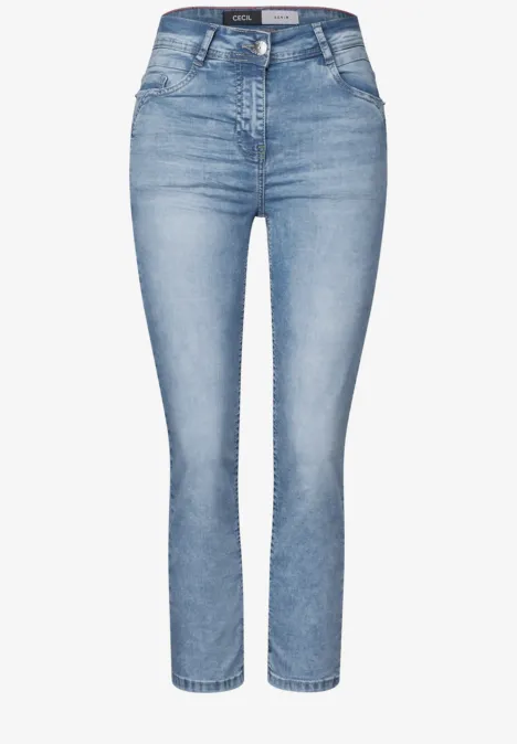 Jeans 3/4 light blue washed