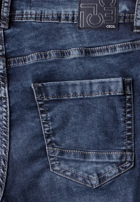 Wide Leg Jeans mid blue used wash