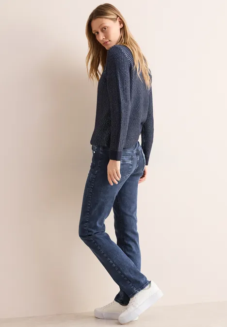 Straight Leg Jeans dark blue black washed