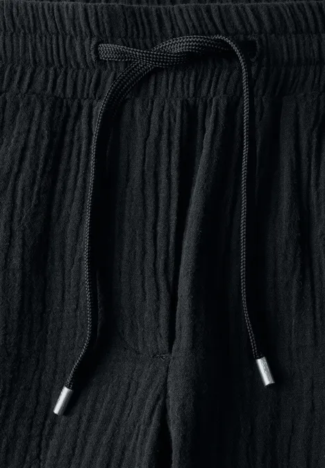 Musselin Hose Black