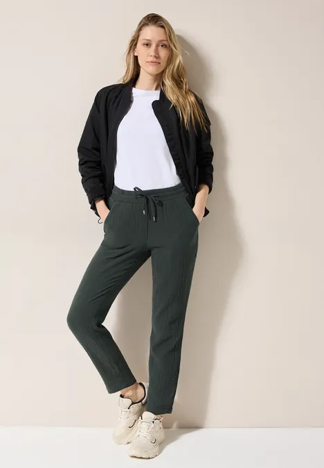 Musselin Hose slate khaki