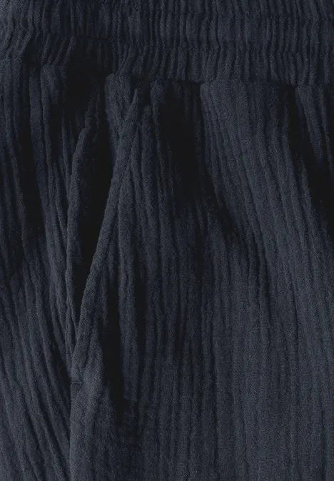 Wide Leg Musselin Hose universal blue