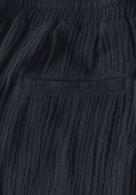 Wide Leg Musselin Hose universal blue