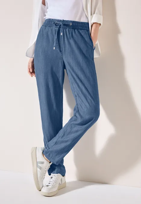 Lyocell Hose mid blue wash