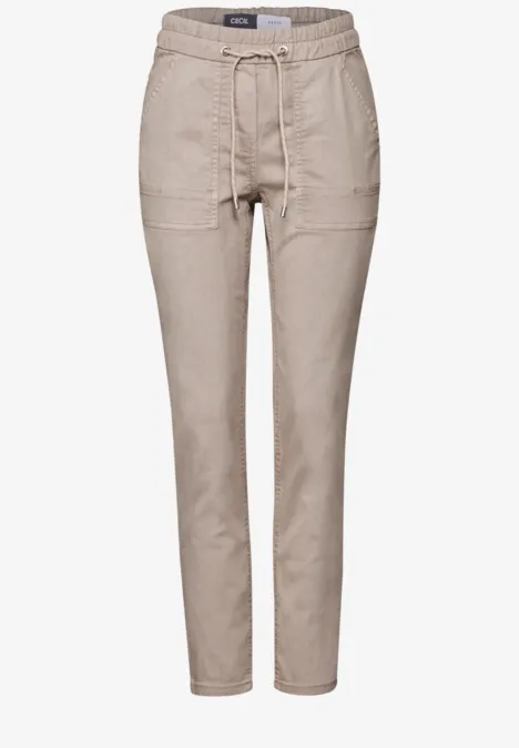 Hose im Washed Look light hazel beige