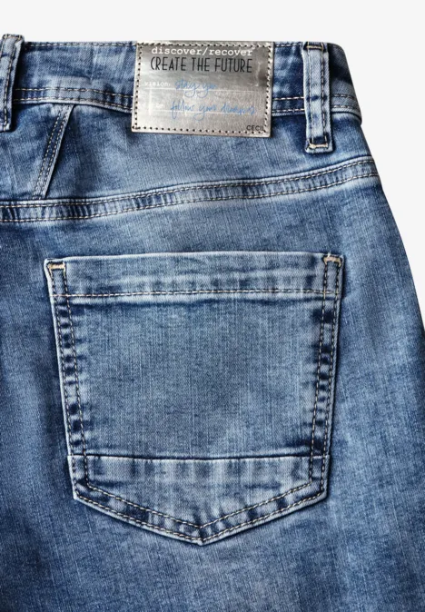 Glitzernde Wide Leg Jeans light blue used wash
