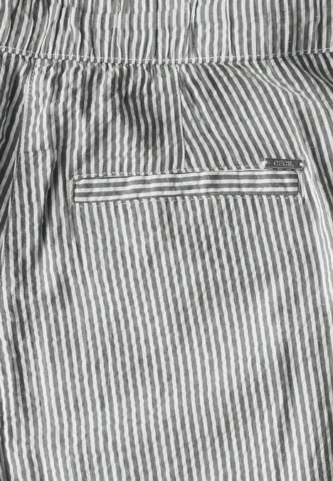 Gestreifte Seersucker Hose balmy khaki