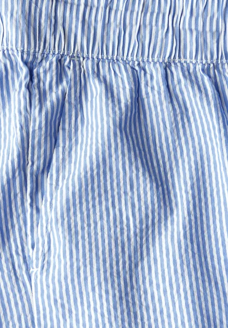 Gestreifte Seersucker Hose aster blue