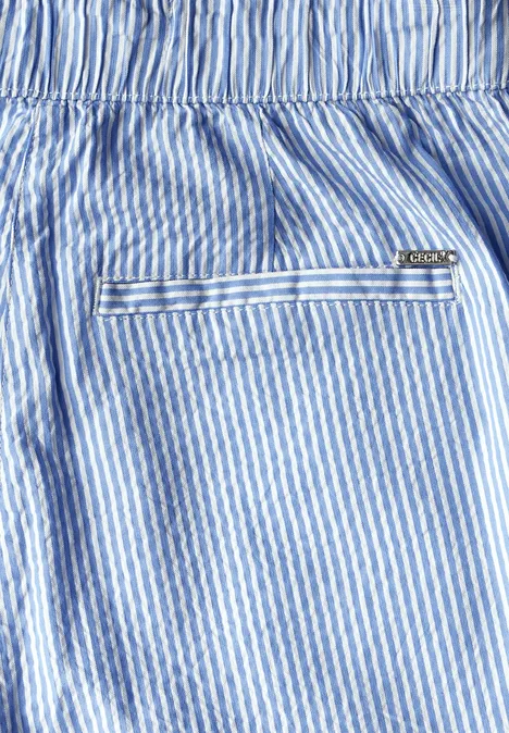 Gestreifte Seersucker Hose aster blue