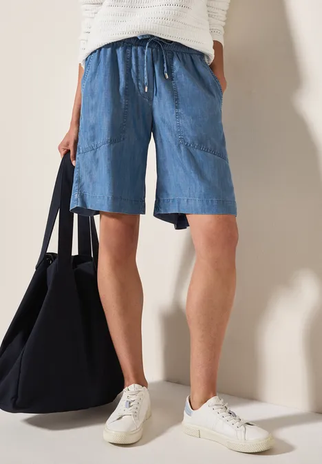 Shorts im Casual Fit mid blue wash