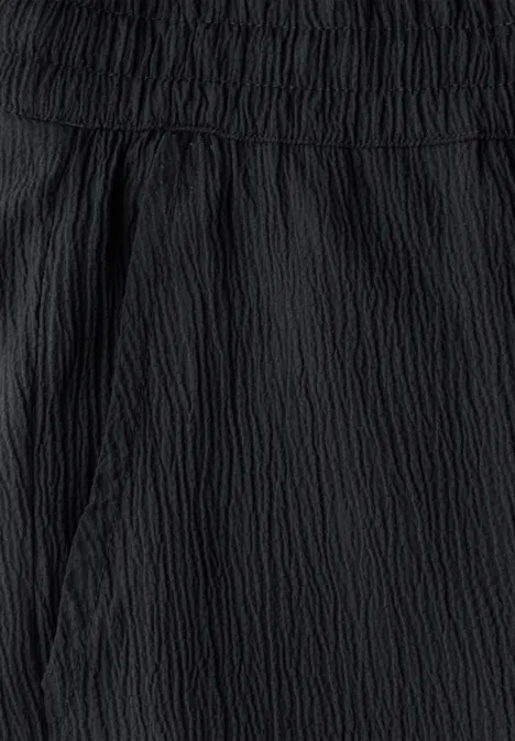 Wide Leg Strukturhose Black