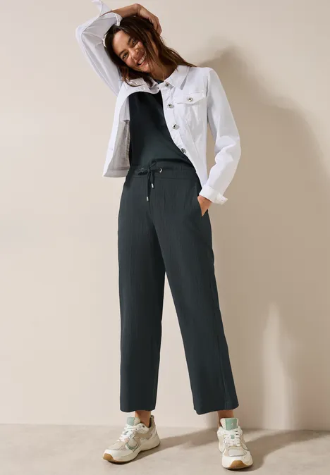 Wide Leg Strukturhose slate khaki