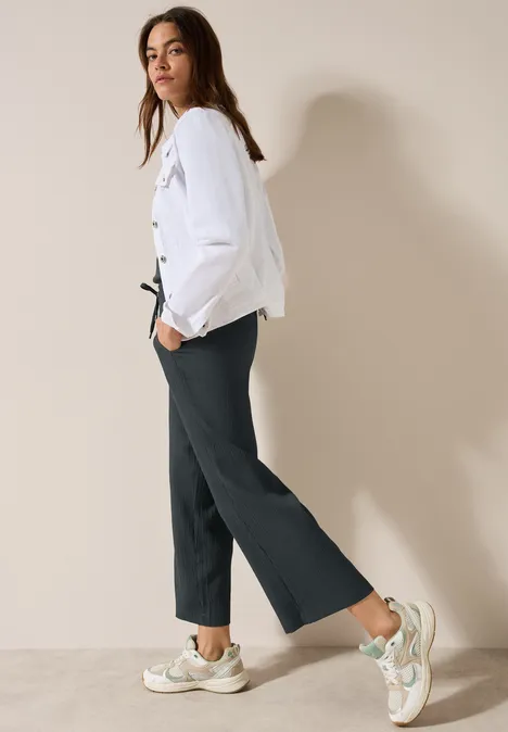 Wide Leg Strukturhose slate khaki