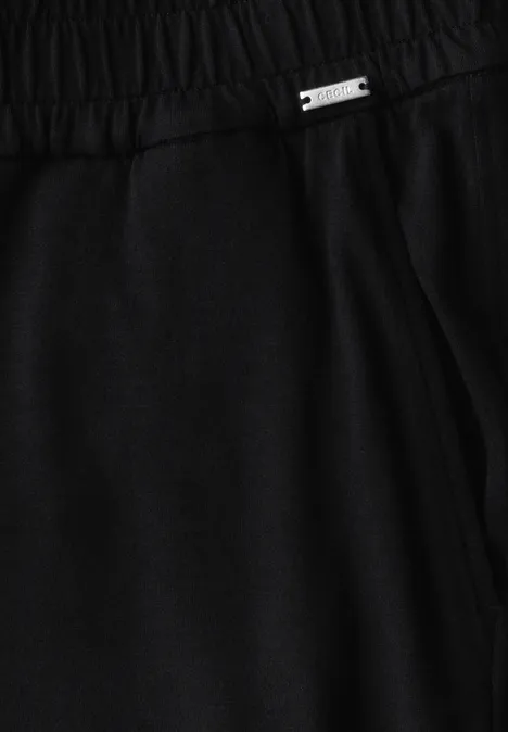 Wide Leg Jersey-Hose Black