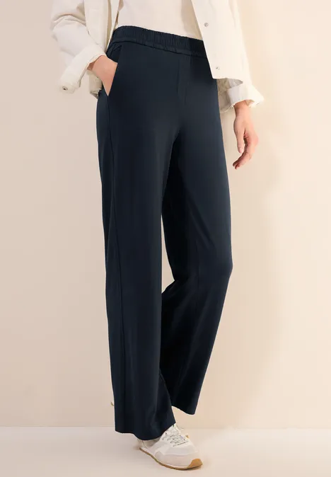 Wide Leg Jersey-Hose universal blue