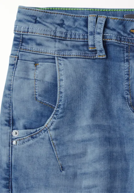 Jeans met cargo-look zakken authentic used wash