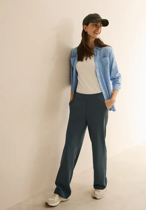 Basic Wide Leg Hose slate khaki