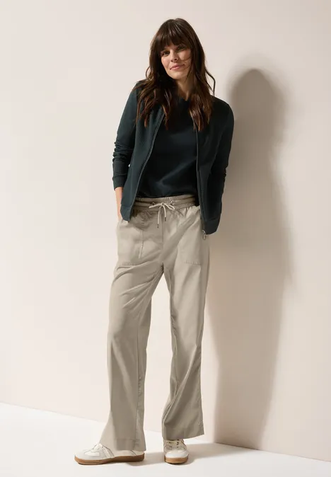 Wide Leg Hose jute beige