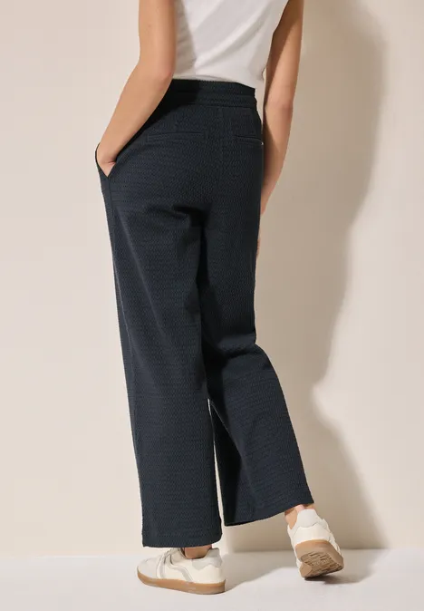 Wide Leg Hose mit Struktur universal blue
