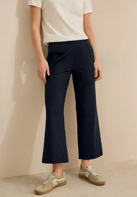 Wide Leg Bouclé Hose universal blue
