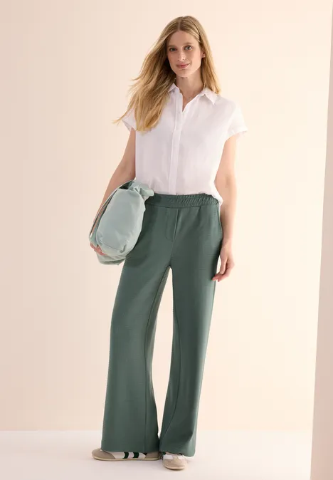 Wide Leg Strukturhose balmy khaki