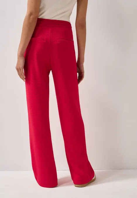 Wide Leg Strukturhose glazed apple red