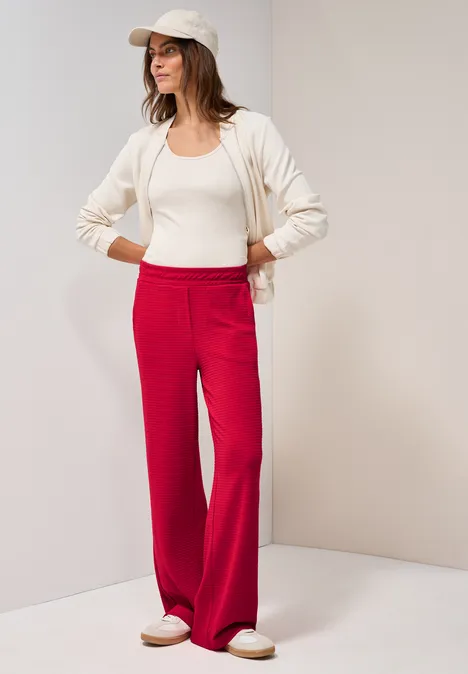 Wide Leg Strukturhose glazed apple red