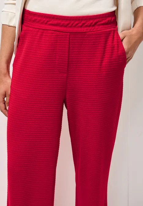 Wide Leg Strukturhose glazed apple red