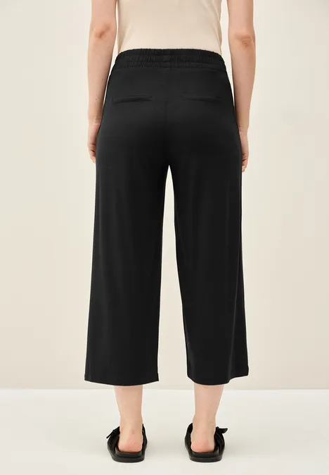 Wide Leg Jersey-Hose Black