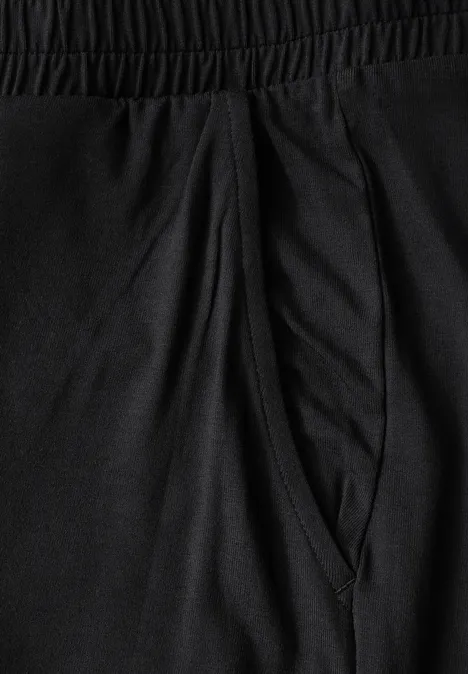 Wide Leg Jersey-Hose Black
