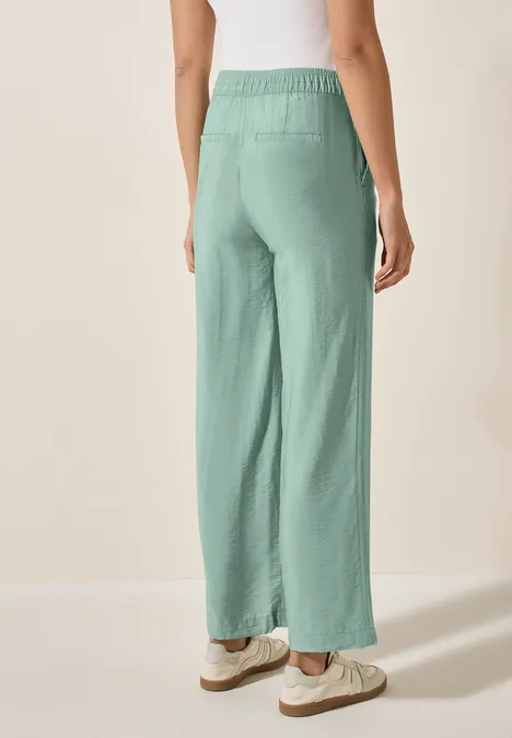 Wide Leg Strukturhose matcha green