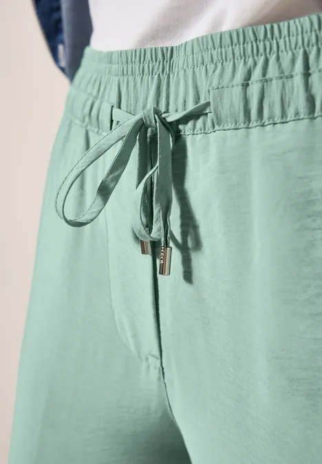 Wide Leg Strukturhose matcha green