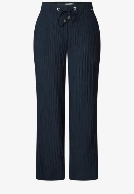 Wide Leg Strukturhose universal blue