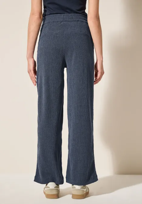Wide Leg Strukturhose rain blue