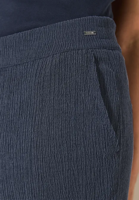 Wide Leg Strukturhose rain blue