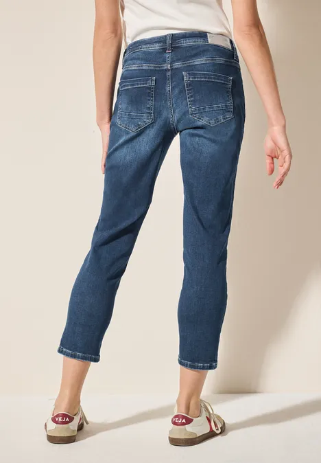 Straight Leg 7/8 Jeans Dark blue wash